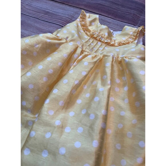 Cherokee Girls 18 Month Dress with Matching Cardigan, yellow, white polka dots - Picture 4 of 9